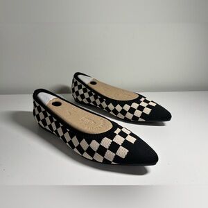 VIVAIA Aria Pointed Toe Ballet Flats - Checker - EU 39.5/M or US size 8.5-9